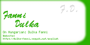 fanni dulka business card